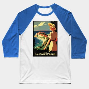 Cote D'Azur Vintage Travel Poster Baseball T-Shirt